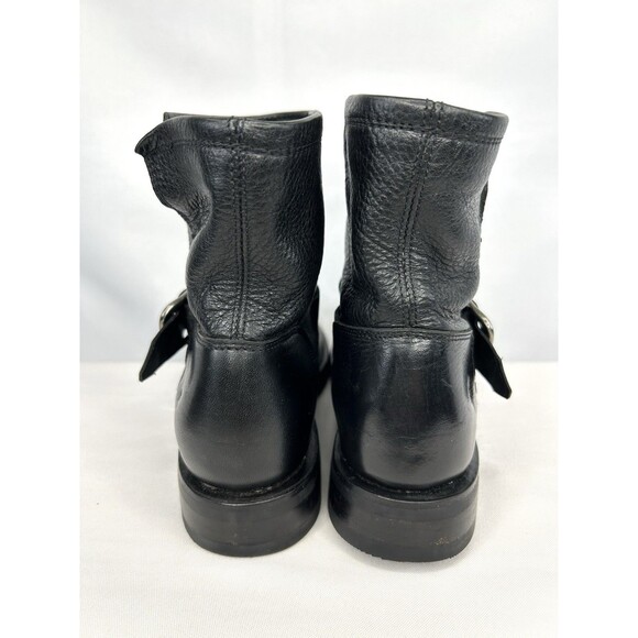 Frye Veronica Bootie Women's Size 7.5 B Black Motorcycle Boot Strap Buckle - Picture 7 of 11
